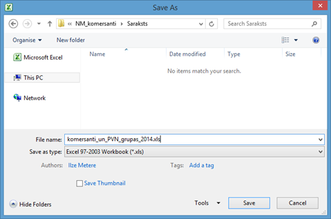 Ja XLSX formāta datni nepieciešams pārveidot XLS formātā, viena no iespējām ir atvērt XLSX formāta datni Microsoft Office Excel 2007 vai jaunākā un saglabāt to XLS formātā: